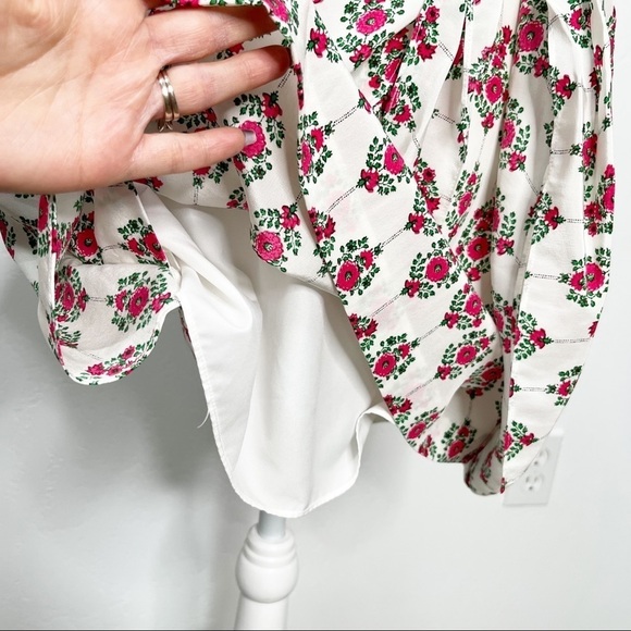 Club Monaco Layli Floral Silk Front Tie Skirt Size 2 - Picture 8 of 12